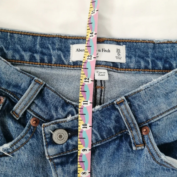 Abercrombie & Fitch Cross Waist The Dad High Rise Jeans Curve Love 0 - Picture 11 of 16
